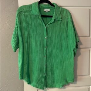 Michael Stars Green Button Down Shirt